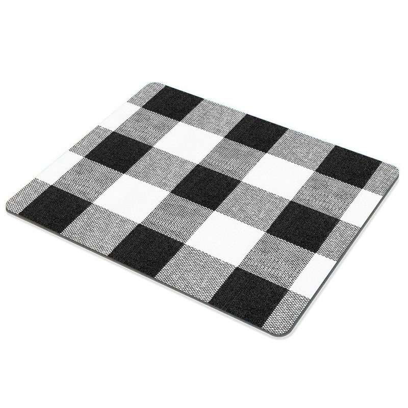 SSOIU Original Trendy Illustration on Mouse pad with Black and White Buffalo Plaids - Image 3